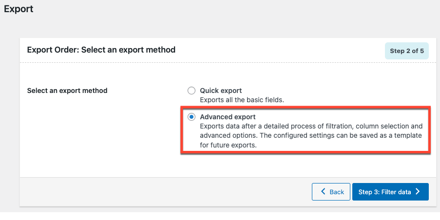 erweiterter Export für WooCommerce-Option im Import-Export-Plugin