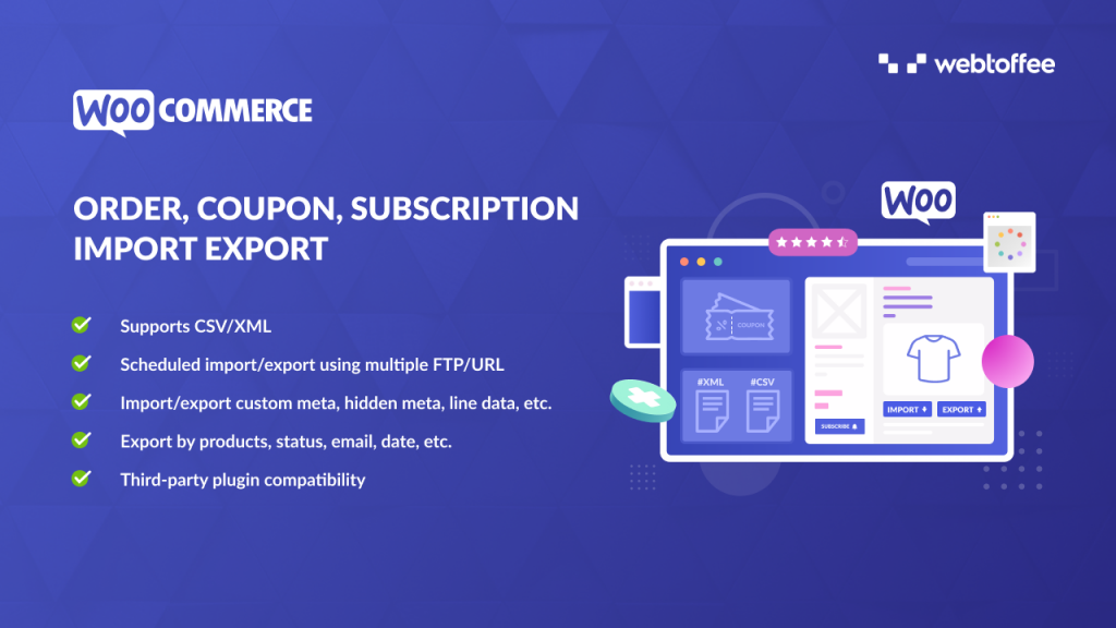 Plugin per importare ed esportare ordini, coupon e dettagli di abbonamento WooCommerce