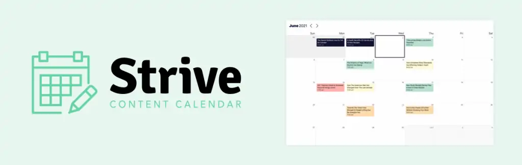 Calendarul de conținut Strive pentru WordPress