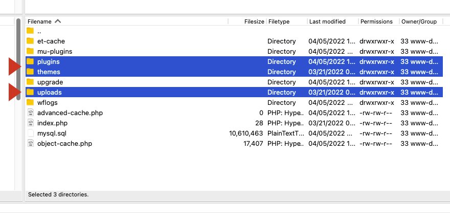 Utilisation de FileZilla pour le site de développement WordPress