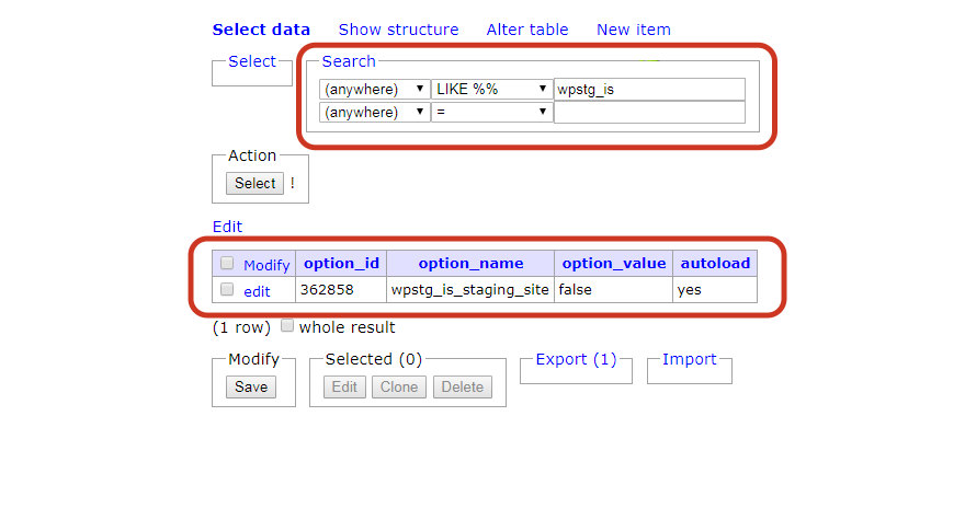 Utilisation de phpMyAdmin