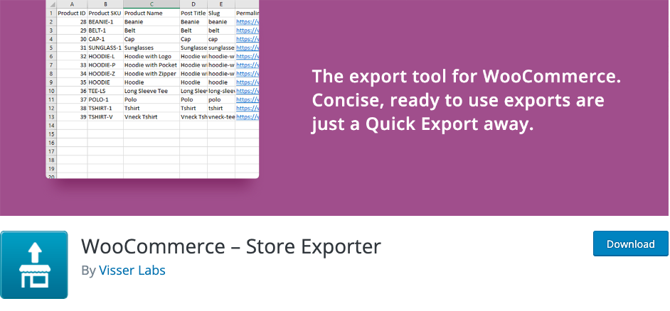 Complemento exportador de la tienda WooCommerce