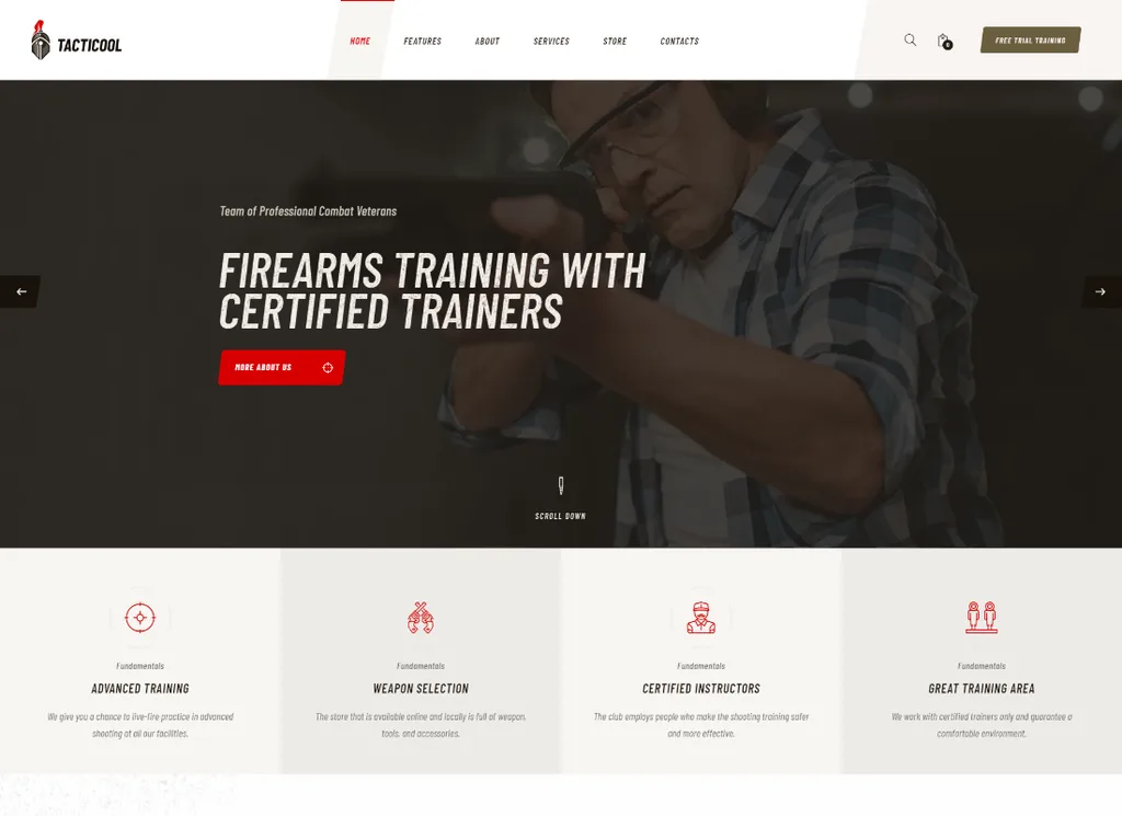 タクティクール | タクティクール |射撃場 & ガンストア WordPress テーマ