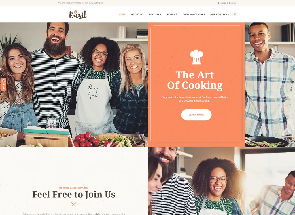 Basilic - Thème WordPress pour cours et ateliers de cuisine