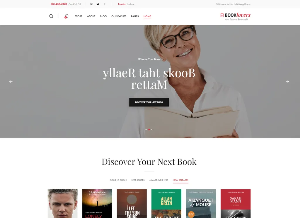 Booklovers - 出版社和书店 WordPress 主题 + RTL