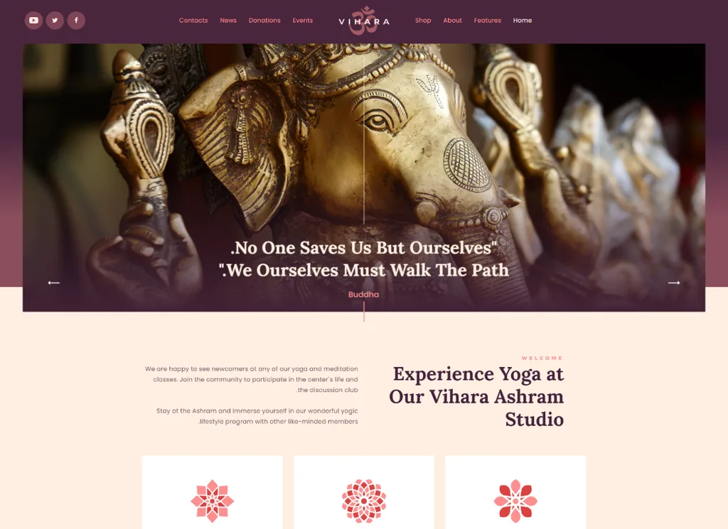 Vihara - Ashram 东方佛教寺庙 WordPress 主题 + RTL