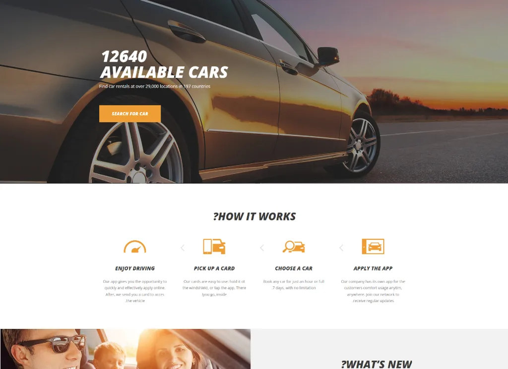 Cars4Rent - 汽车租赁和出租车服务 WordPress 主题 + RTL