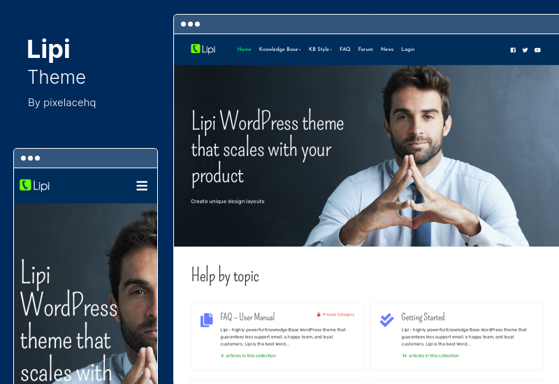 Lipi Theme - samoobsługowa baza wiedzy i kreatywny motyw WordPress