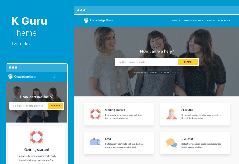 Motyw KGuru - Motyw WordPress Baza wiedzy