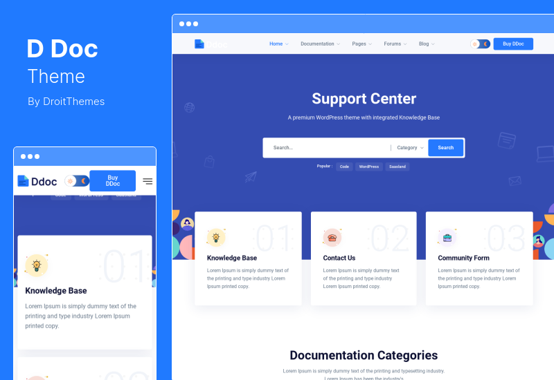 Tema DDoc - Tema WordPress Documentação e Base de Conhecimento