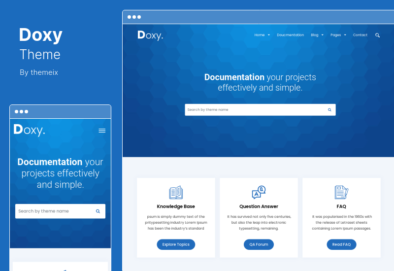 Doxy Theme - توثيق متعدد الأغراض عبر الإنترنت ، سمة WordPress لقاعدة المعرفة