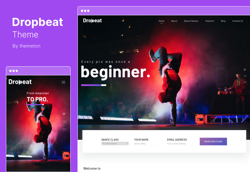 Dropbeat Theme - Тема WordPress для творческой танцевальной студии