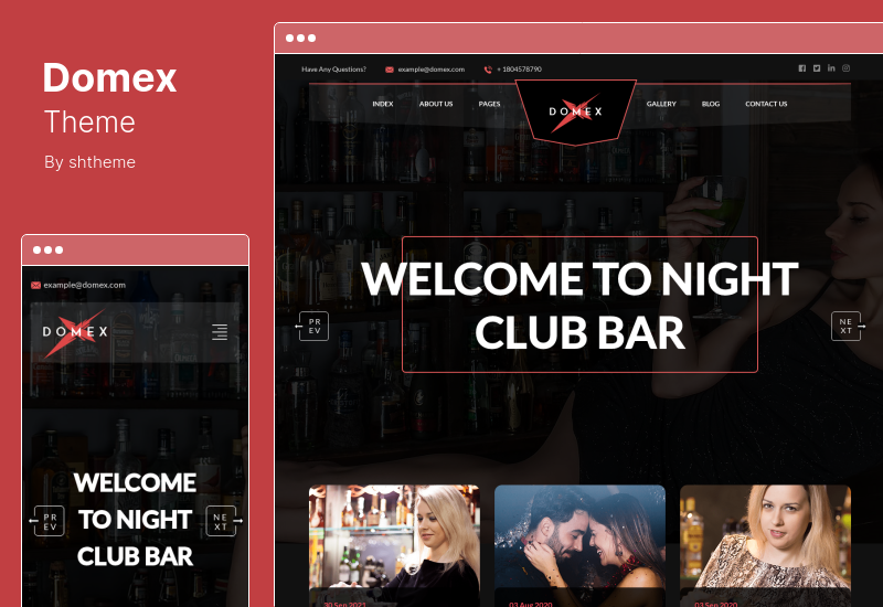 Domex Theme - ธีมไนท์คลับ WordPress