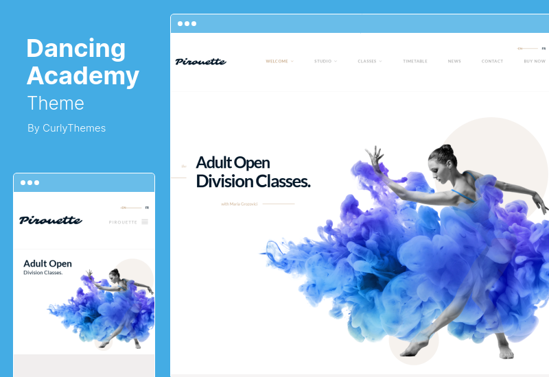 Тема танцевальной академии - Тема WordPress для танцев