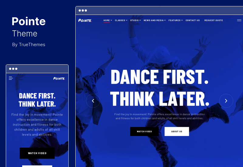 Tema Pointe - Tema WordPress di Dance Studio