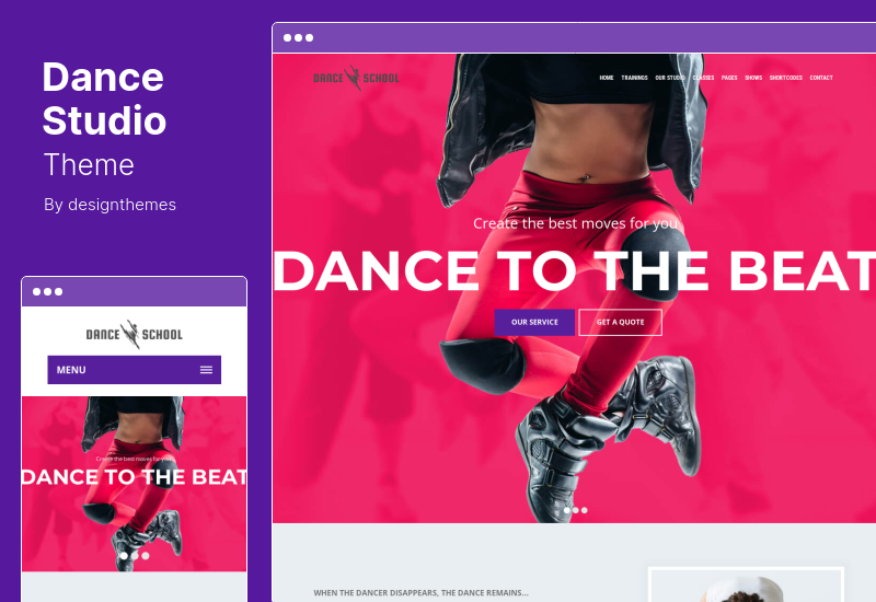 Tema Dance Studio - Música, Tema WordPress Escola de Arte