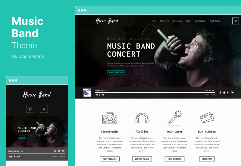 Music Band Theme - Music Band Live Event e Dance Club Tema WordPress