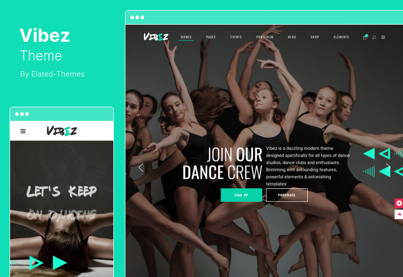 ธีม Vibez - ธีม WordPress แบบไดนามิกสำหรับสตูดิโอเต้นรำและผู้สอน