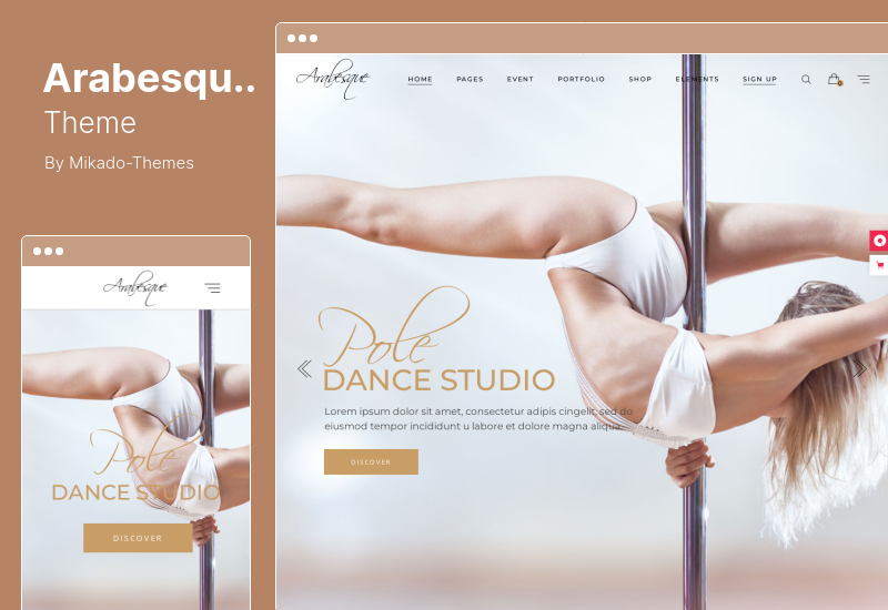 Tema Arabesque - Tema WordPress Escola de Ballet Moderno e Estúdio de Dança