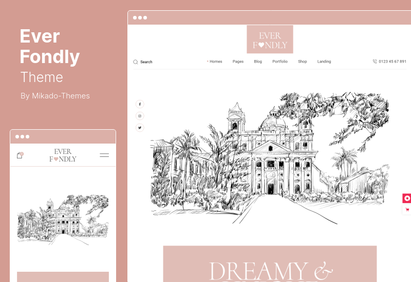 Ever Fondly Theme - ธีมงานแต่งงานของ WordPress