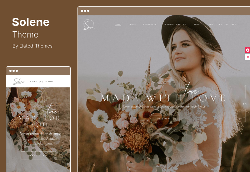 Tema Solene - Tema WordPress de fotografia de casamento