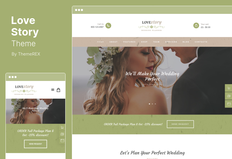 Love Story Theme — красивая тема WordPress для планирования свадеб и мероприятий