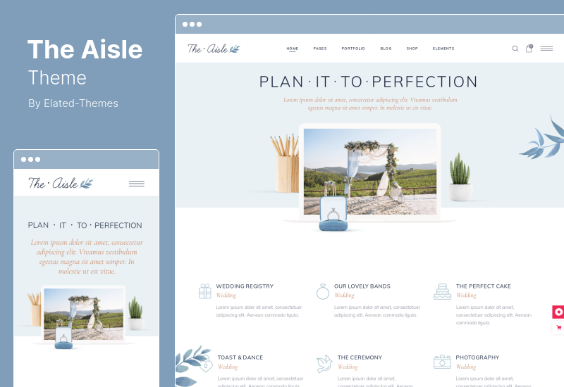 The Aisle Theme - Tema WordPress de casamento elegante