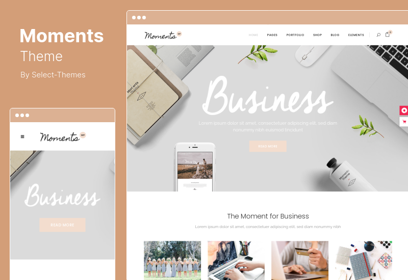 Moments Theme - งานแต่งงาน & อีเว้นท์ WordPress Theme