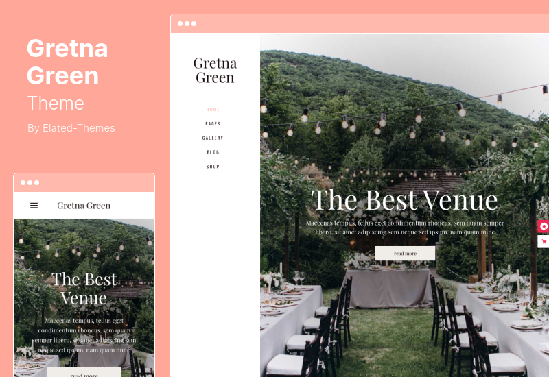 Tema Gretna Green - Tema WordPress pentru nunta