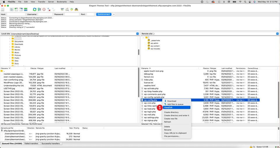 modifier wp-config