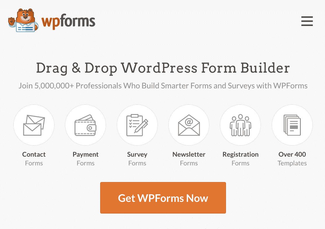 WPForms homepage