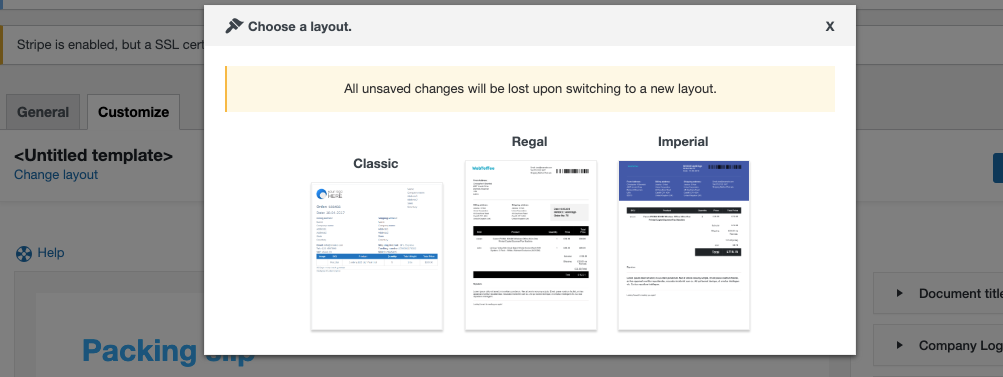 Disponibil 3 layout-uri pentru borderourile de ambalare