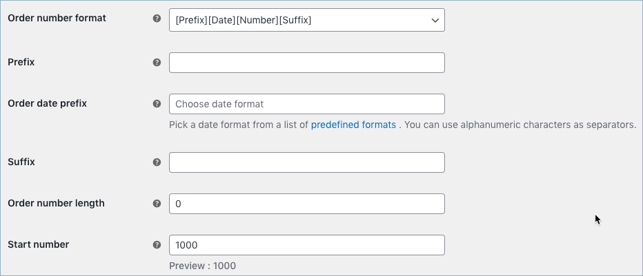 Tüm alanlar ile sıralı numara pro sipariş numarası formatı