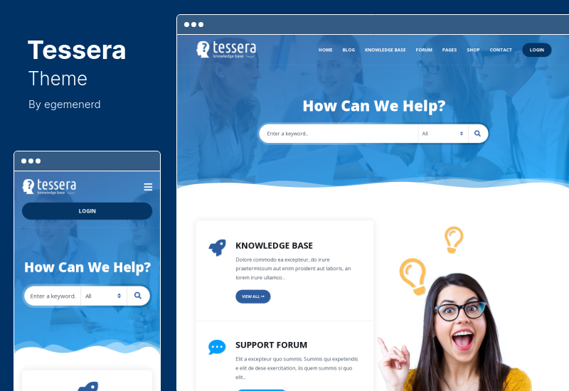 Tessera Theme - ฐานความรู้และฟอรัมการสนับสนุน WordPress Theme