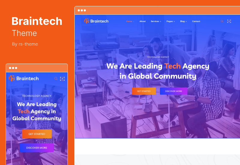 ธีม Braintech - โซลูชันเทคโนโลยีและไอที ธีม WordPress