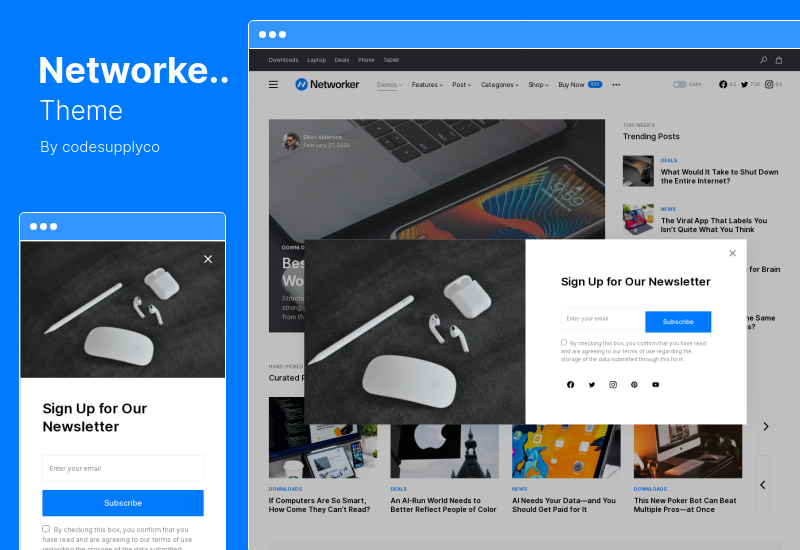 Tema Networker - Tema WordPress Berita Teknologi Dengan Mode Gelap