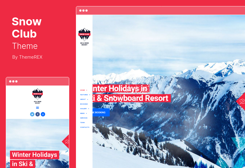 Tema Snow Club - Tema WordPress per le classi di stazioni sciistiche e snowboard