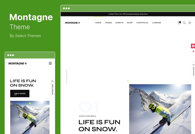 Montagne Theme - Wintersport & Skigebiet WordPress Theme