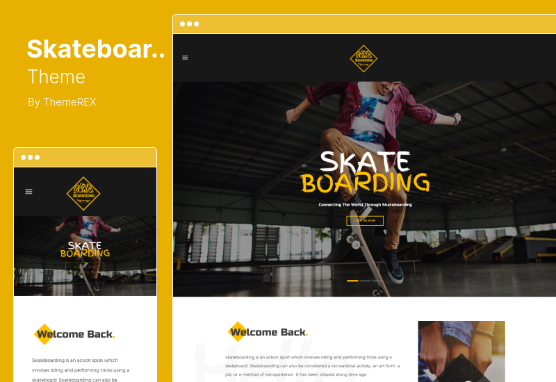 Tema di skateboard - Comunità di skateboard e tema WordPress del negozio