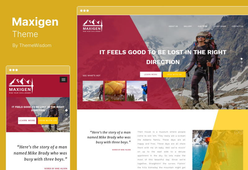 Maxigen-Thema - Wandern & Outdoor WordPress-Thema