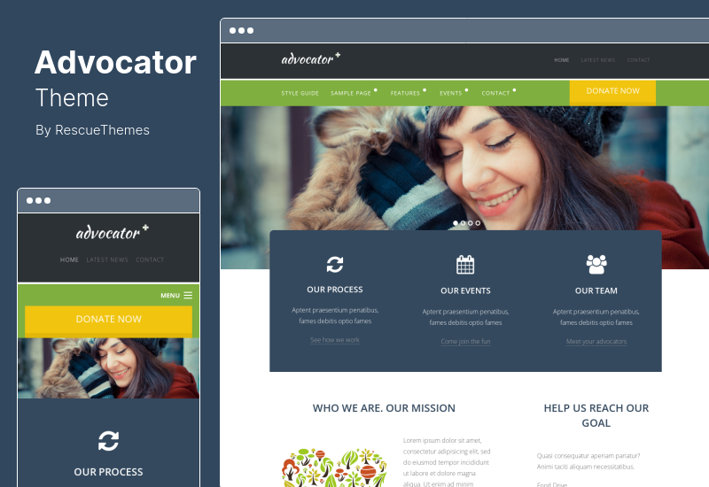 ธีม Advocator - ธีม WordPress ที่ไม่แสวงหากำไรและการกุศล