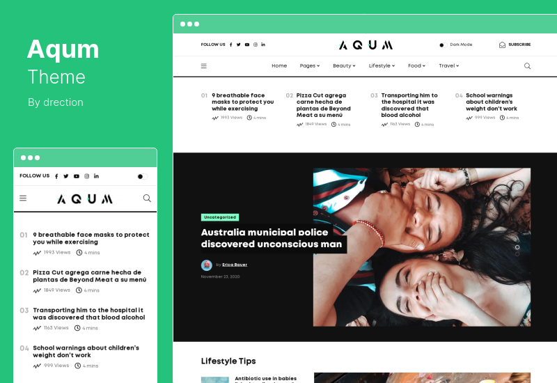 Thème Aqum - Thème WordPress pour magazines contemporains