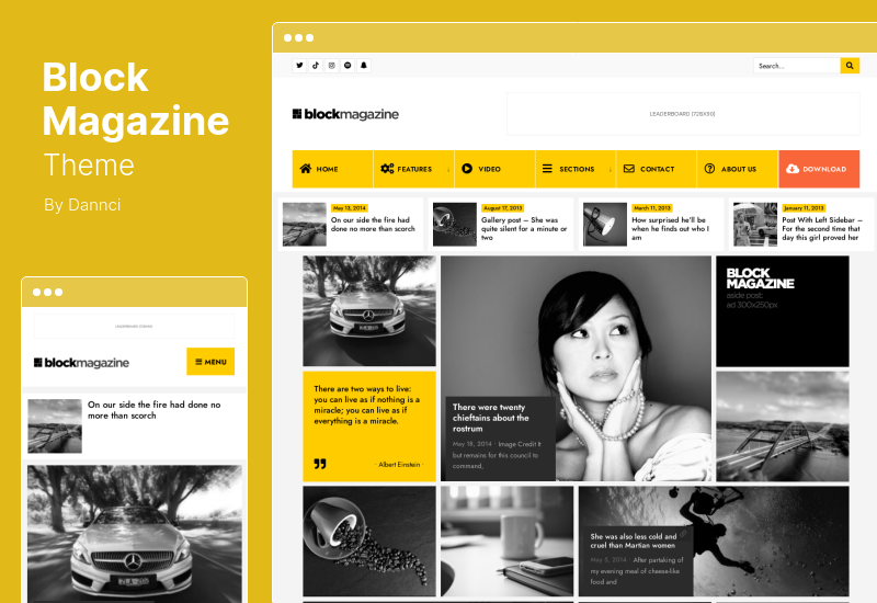 Thème Block Magazine - Thème WordPress de blog plat et minimaliste