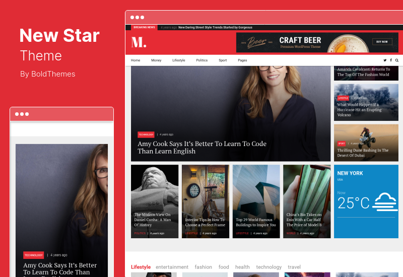 NewStar Theme - นิตยสารและข่าว WordPress Theme