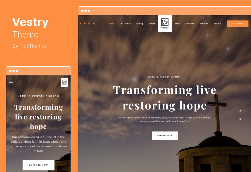 Vestry Theme - Tema WordPress Acara Gereja dan Agama