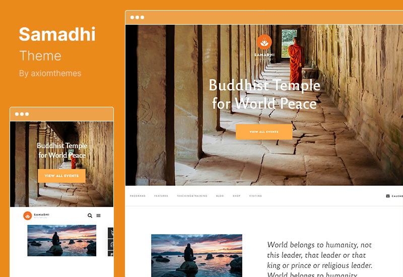 Samadhi Theme - Tema de WordPress del templo budista oriental