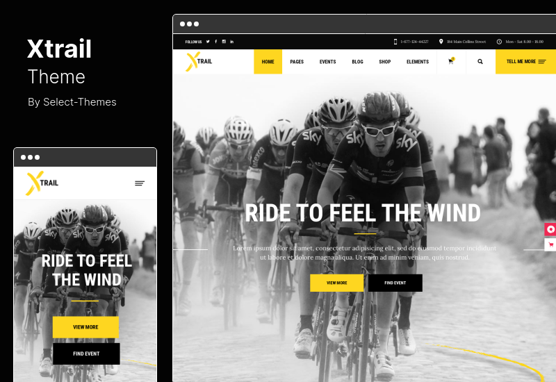 Tema Xtrail - Tema WordPress per sport estremi e all'aperto