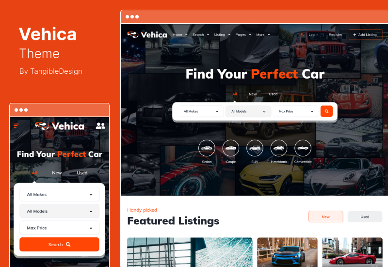 Vehica Theme - Dealer Mobil & Daftar Otomotif Tema WordPress