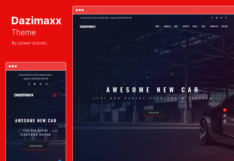 ธีม Dazimaxx - ตัวแทนจำหน่ายรถยนต์ WordPress Theme