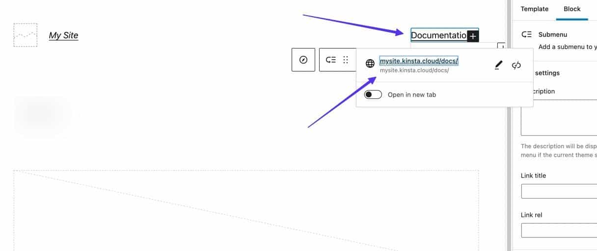 URL'yi bir menü öğesi olarak ekleyin